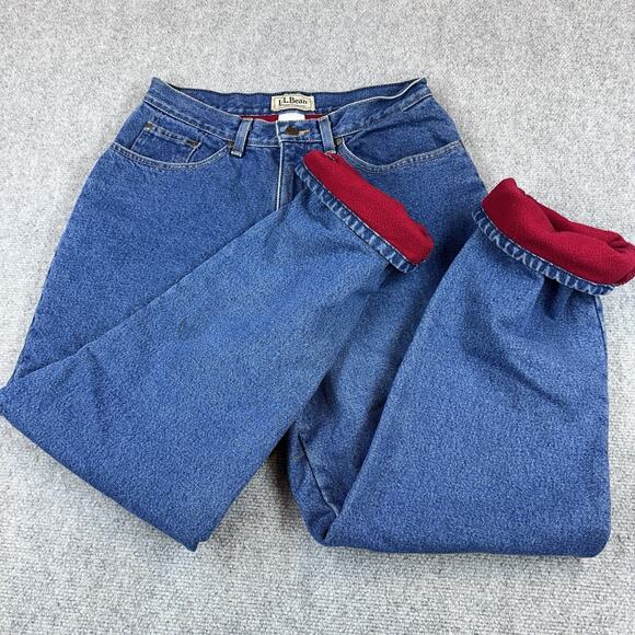L.L. Bean Denim - Vintage L.L. Bean Fleece Lined Size 10 Women's Jeans Original Fit Thick Heavy